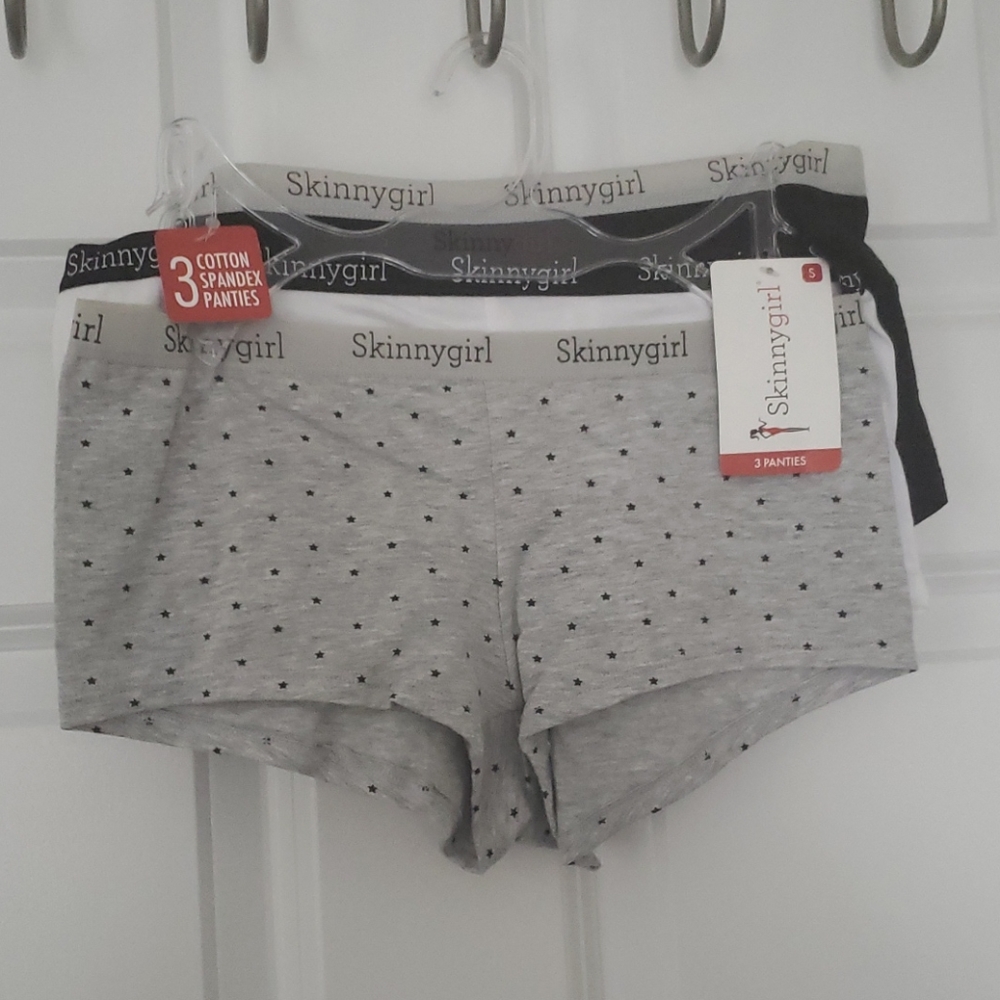 NWT Pack of 3 skinny girl boyshort panties sz S